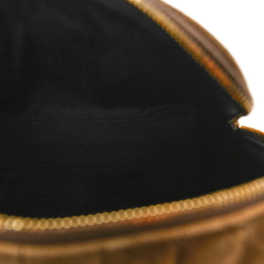 Saint Laurent Mini Camera Bag Golden Leaf Quilted Monogram Suede & Calfskin Leather Gold Hardware