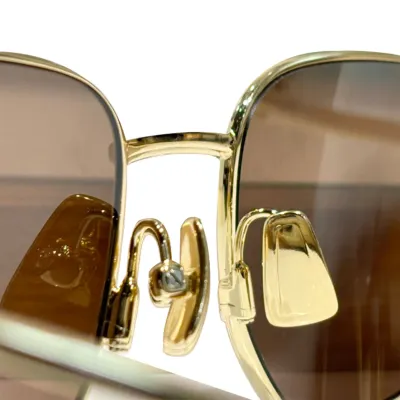 Bottega Veneta square frame glasses brown/black gold/green silver color Size 50-19-145