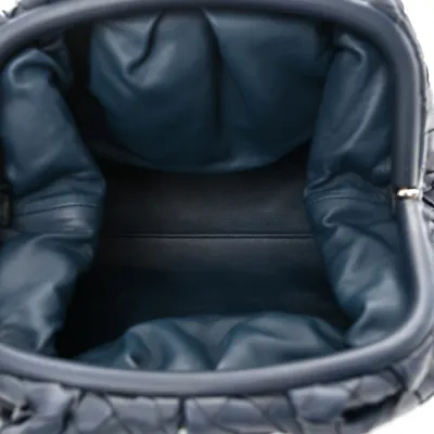 Bottega Veneta Maxi Intrecciato The Pouch Oversized Clutch Deep Blue Nappa Leather