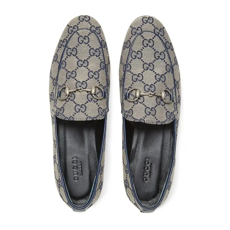 Gucci grey print print loafers