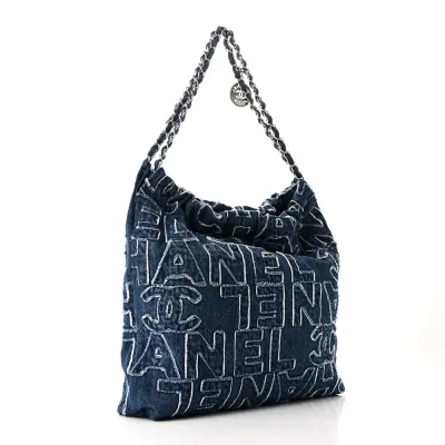 Chanel 22 Blue Denim Handbag – Luxury  Quality