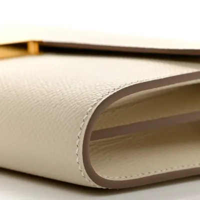 Hermès Constance Wallet To Go Béton Evercolor Leather Gold Hardware