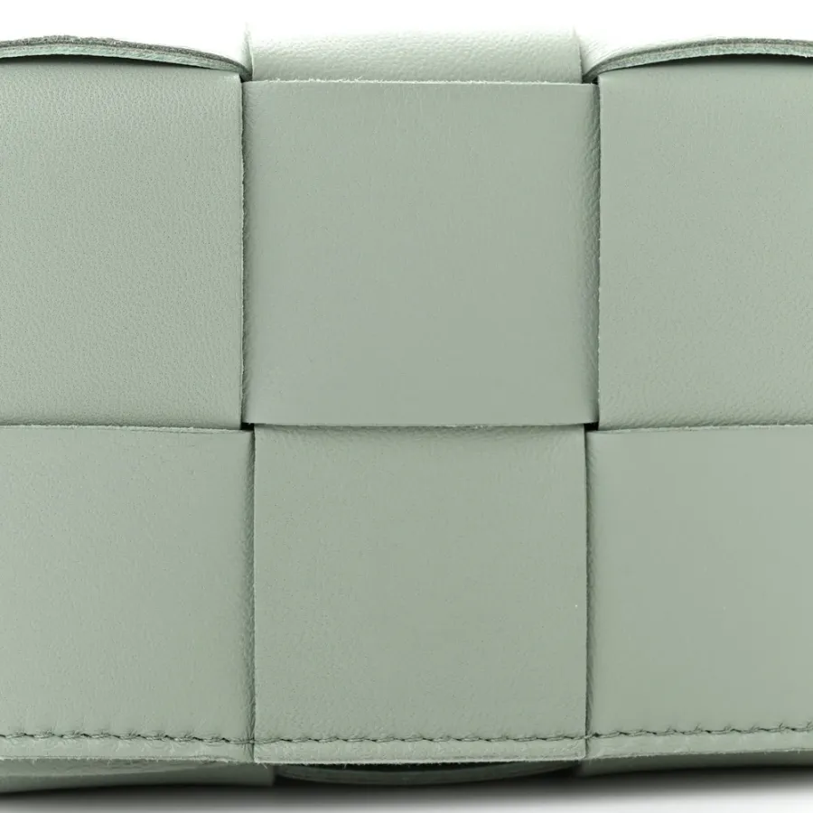 Bottega Veneta Extra Mini Maxi Intrecciato Cassette Crossbody Bag New Sauge Lambskin Leather