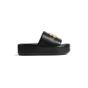 BALENCIAGA RISE Women's thick - soled black round - toed slippers