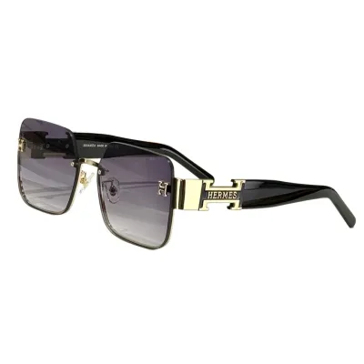 Hermès square frame glasses burgundy/green/teal/black gold/black/leopard brown/purple gold/rosy brown/leopard color Size 53口20-142