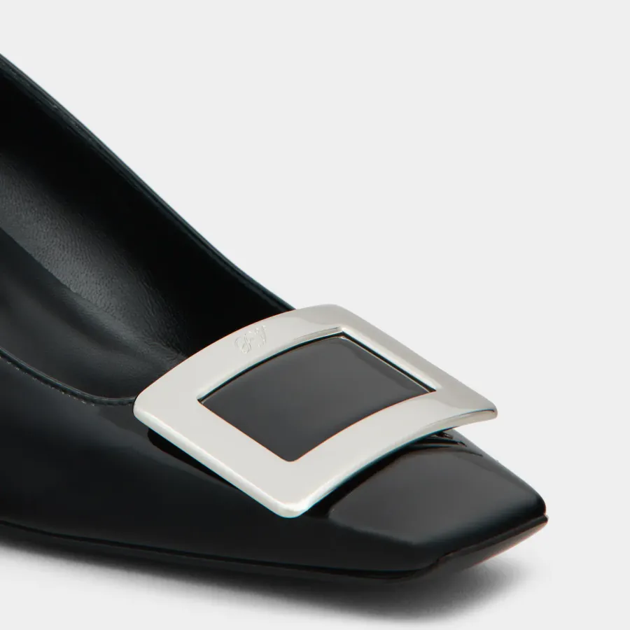 Roger Vivier Belle Vivier Pumps High Heels In Black Patent Leather With Metal Buckle (Heel Height 4.5cm)