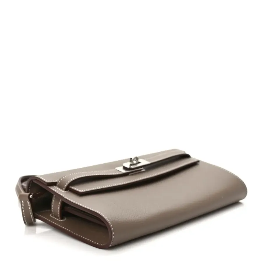 Hermès Kelly Wallet To Go Etoupe Evercolor Leather Palladium Hardware