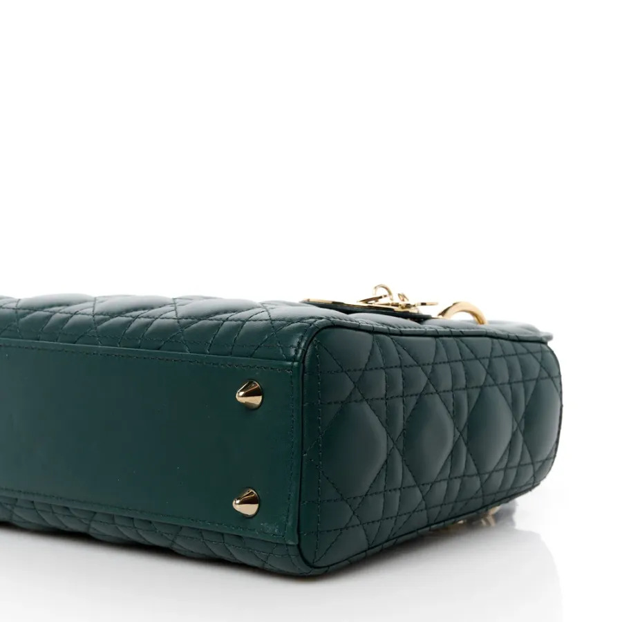 Dior Small My ABCDior Lady Dior Dark Green Lambskin Leather Gold Hardware