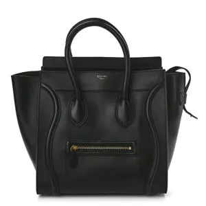 Celine Mini Luggage Bag Black Smooth Calfskin Leather