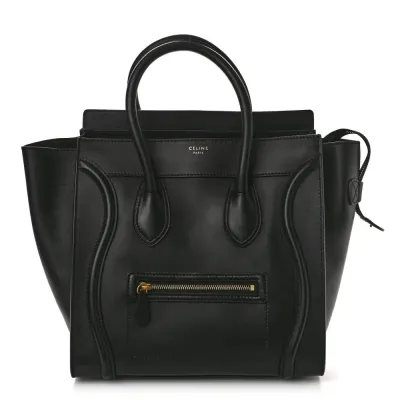 Celine Mini Luggage Bag Black Smooth Calfskin Leather