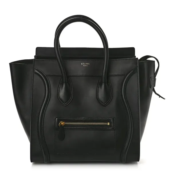 Celine Mini Luggage Bag Black Smooth Calfskin Leather
