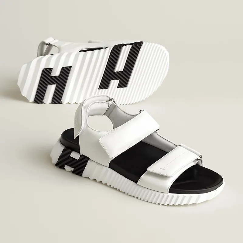 HERMES Junior white Black Sandal