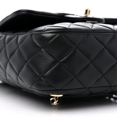 Chanel In Seoul Backpack Small Black Quilted Lambskin Leather Light Gold Hardware