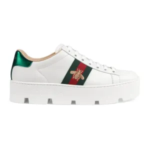 Gucci Ace series platform sneakers woven fabric women's sports shoes