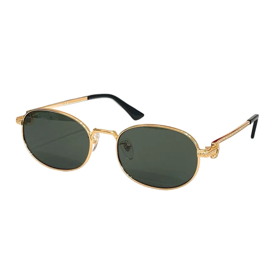 Cartier Oval glasses silver/gold/leopard gold/transparent black/green/grey/black/brown/purple pink color Size 54口20-145