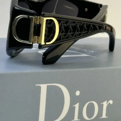 DIOR square frame glasses black/white color Size 61口15-130