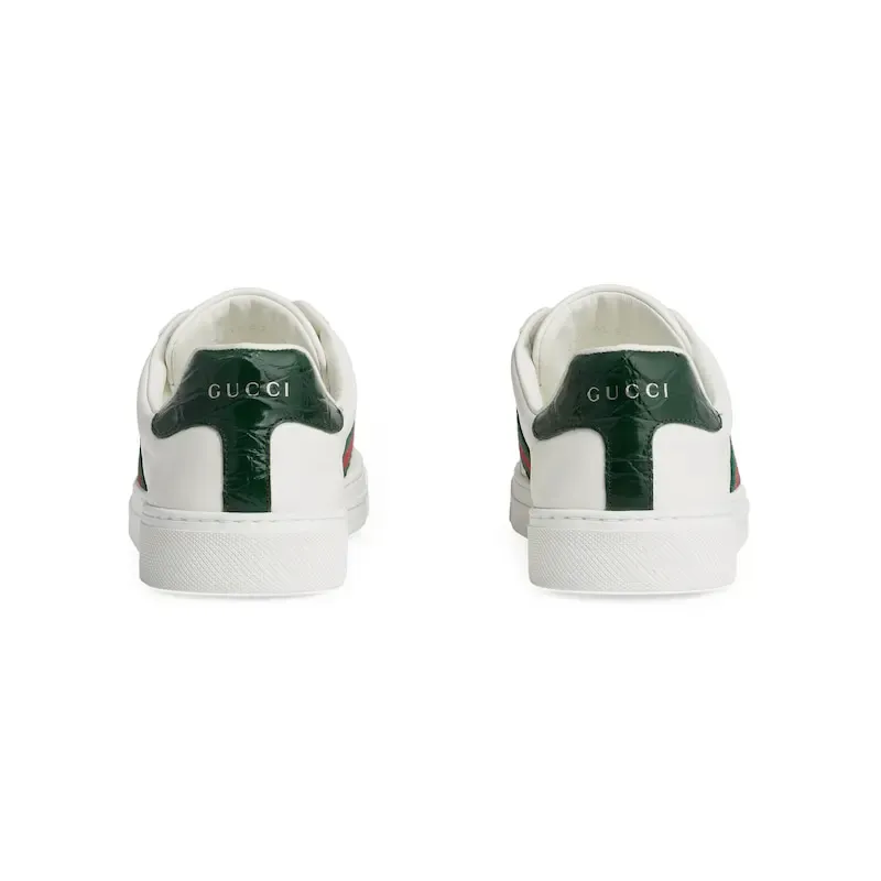 Gucci Ace series white sneakers woven fabric women's sports shoes