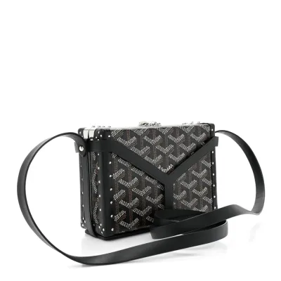 Goyard Mini Minaudiere Trunk Bag Black Goyardine Canvas