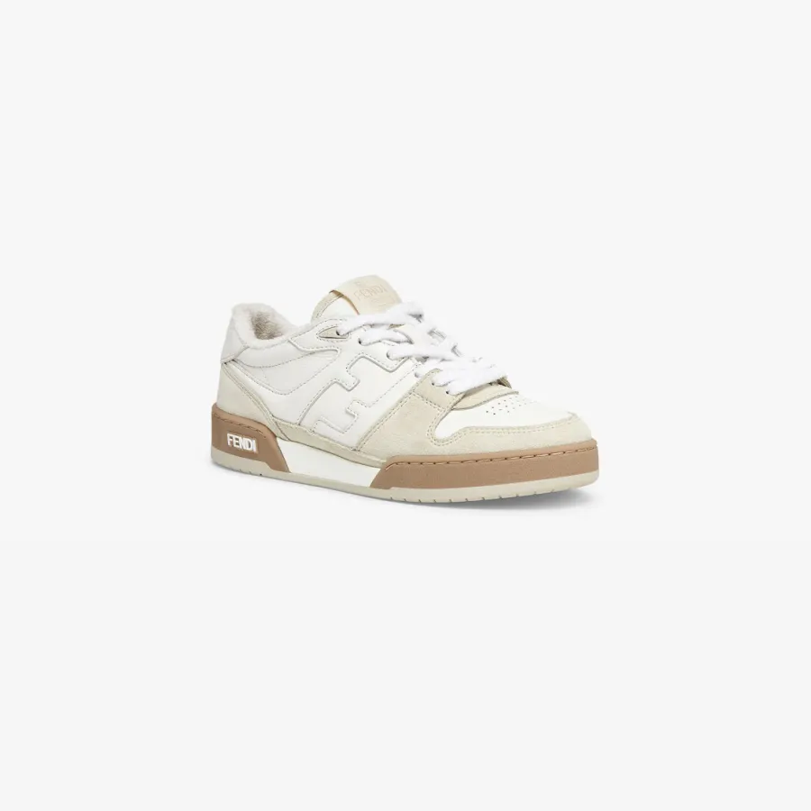 FENDI Women's white suede low-top shoes
