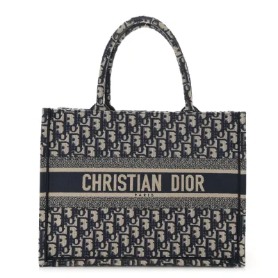 Dior Medium Book Tote Blue Multicolor Oblique Canvas