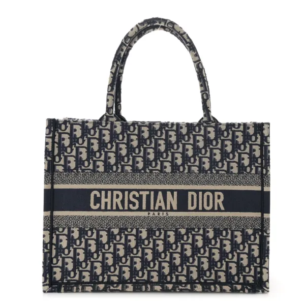 Dior Medium Book Tote Blue Multicolor Oblique Canvas