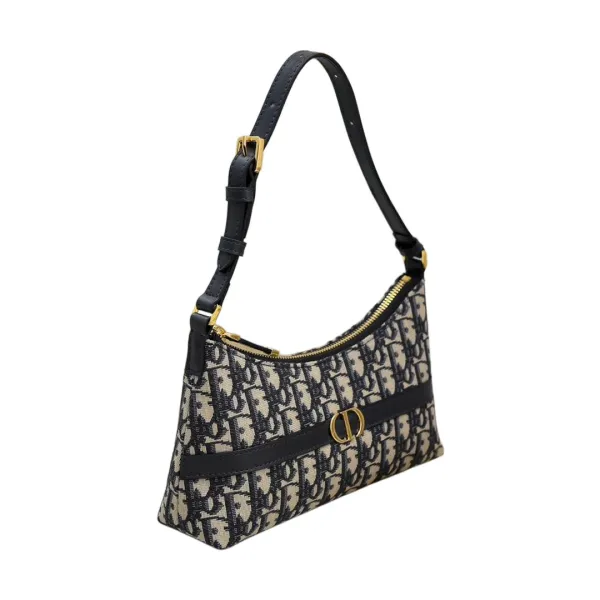 Dior 30 Montaigne Cigale Mini Bag In Blue Dior Oblique Jacquard Gold Hardware - Image 3