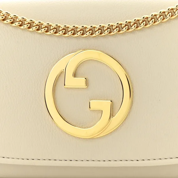 Gucci Small Roxy Blondie Continental Chain Wallet Mystic White Calfskin Leather Gold Hardware - Image 8