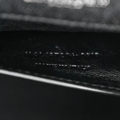 Saint Laurent Medium Satchel Black Triquilt Monogram Grain De Poudre Textured Mixed Matelasse Leather Silver Hardware