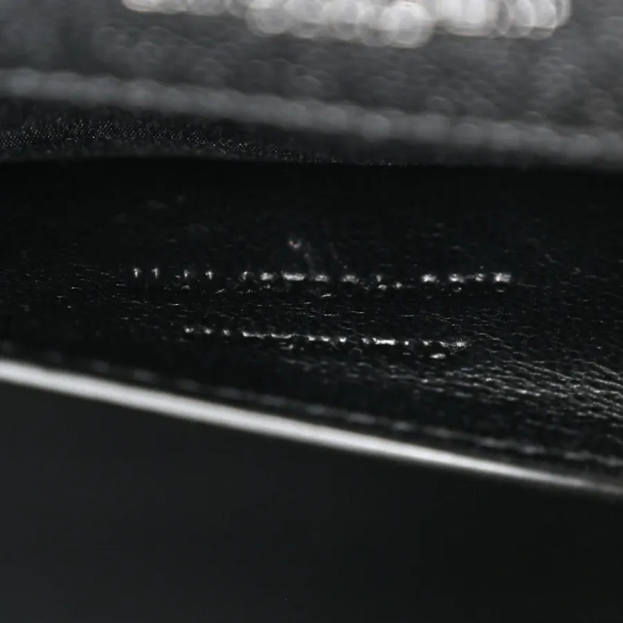 Saint Laurent Medium Satchel Black Triquilt Monogram Grain De Poudre Textured Mixed Matelasse Leather Silver Hardware