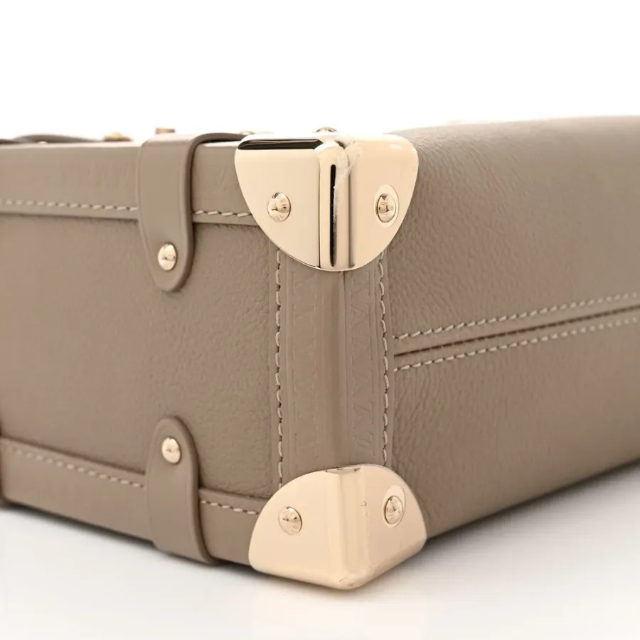 Louis Vuitton Side Trunk MM Taupe Calfskin Leather Gold Hardware