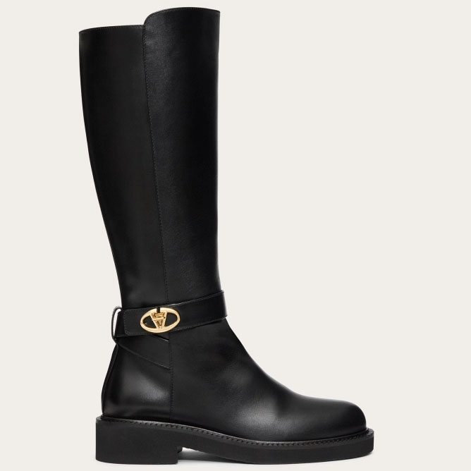 VALENTINO VLOGO LOCKER Botas de couro bezerro (altura do salto 4cm)