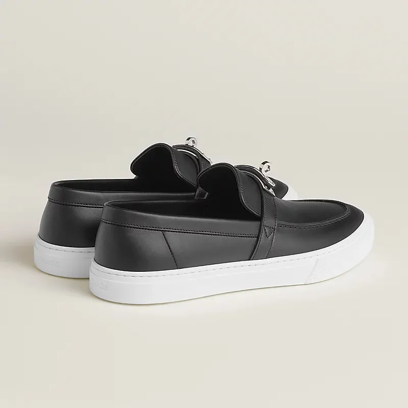 HERMES Game Black Loafers