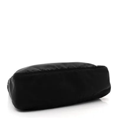 Prada Medium Pocket Double Zip Messenger Bag Black Re Nylon Vela & Saffiano Leather Silver Hardware