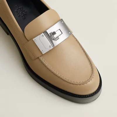 HERMES Hot Beige color Loafers