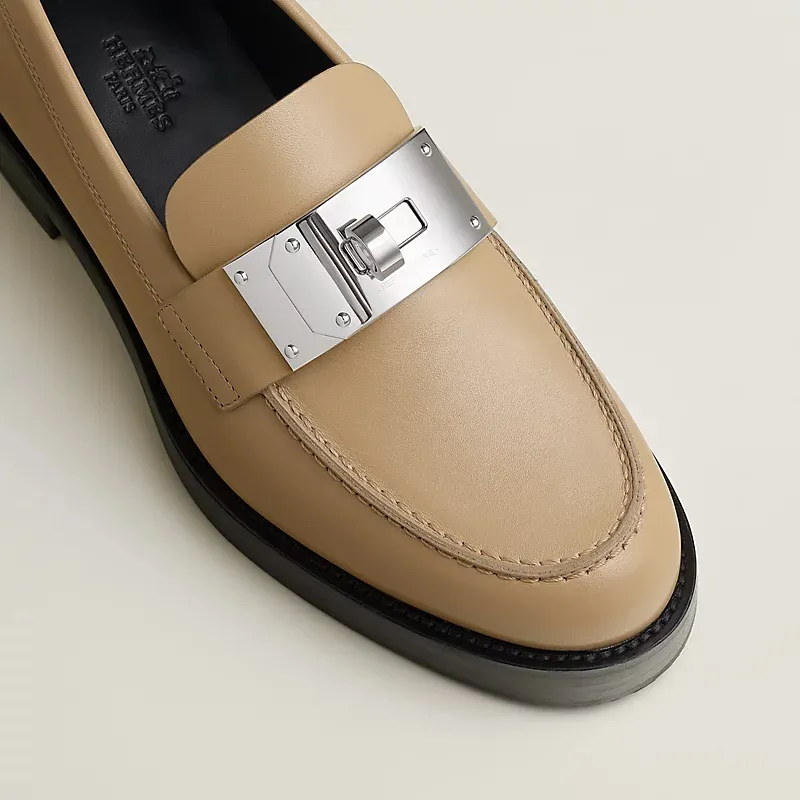 HERMES Hot Beige color Loafers