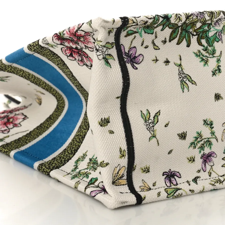 Dior Medium D-Constellation Book Tote Latte Multicolor Embroidered Canvas