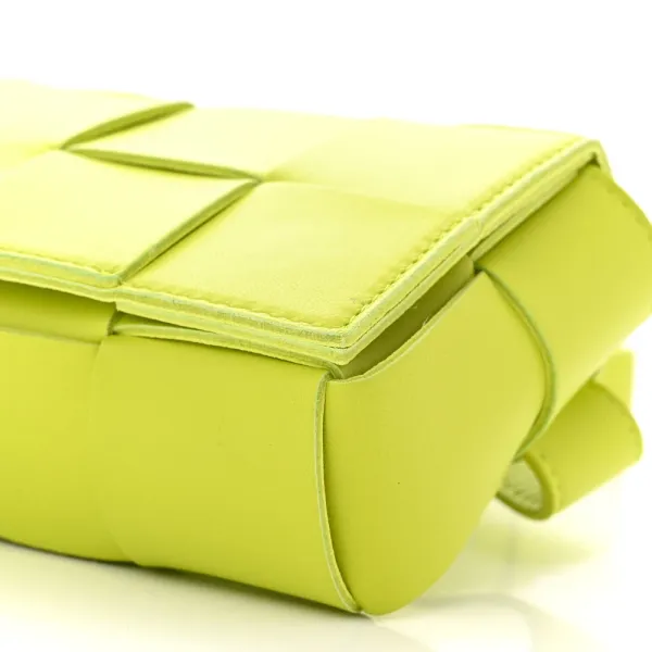 Bottega Veneta Small Intreccio Cassette Belt Bag Kiwi Paper Calfskin Leather - Image 5