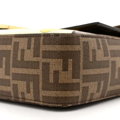 Fendi FF 1974 Hairdo Girls Inlay Baguette Mogano/Panna/Multicolor Glazed Fabric Gold Hardware