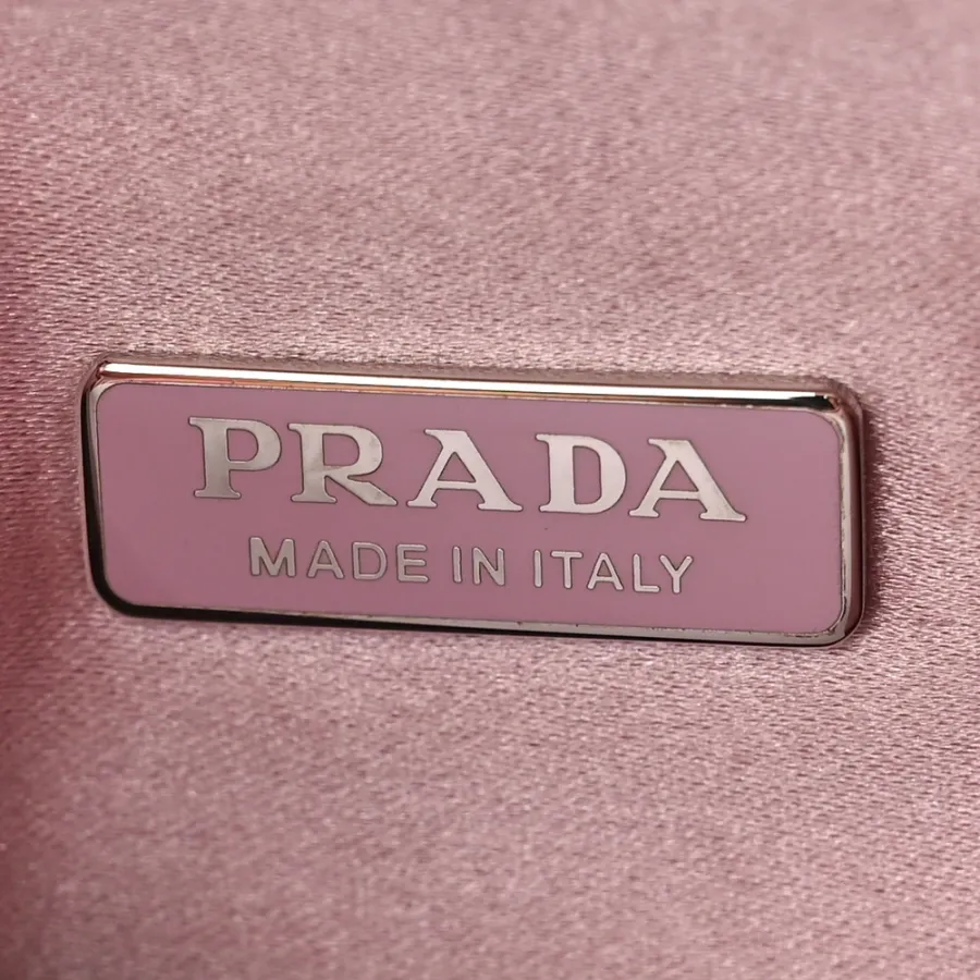 Prada Mini Re-Edition 2000 Bag Alabastro Satin & Crystal Silver Hardware