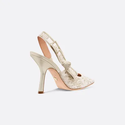 Dior open heel heels beige high heels shoes