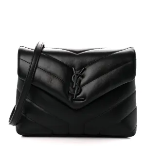 Saint Laurent Mini Loulou Crossbody Bag Black Y-Quilted Monochrome Monogram Calfskin Leather Incognito Hardware