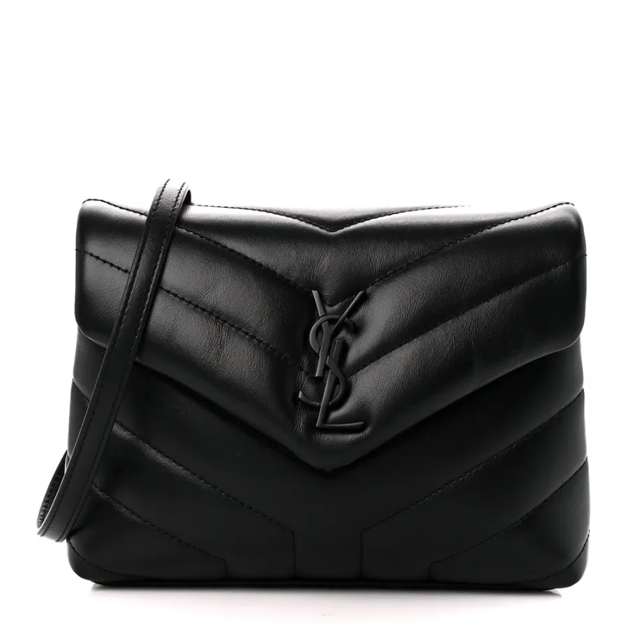 Saint Laurent Mini Loulou Crossbody Bag Black Y-Quilted Monochrome Monogram Calfskin Leather Incognito Hardware