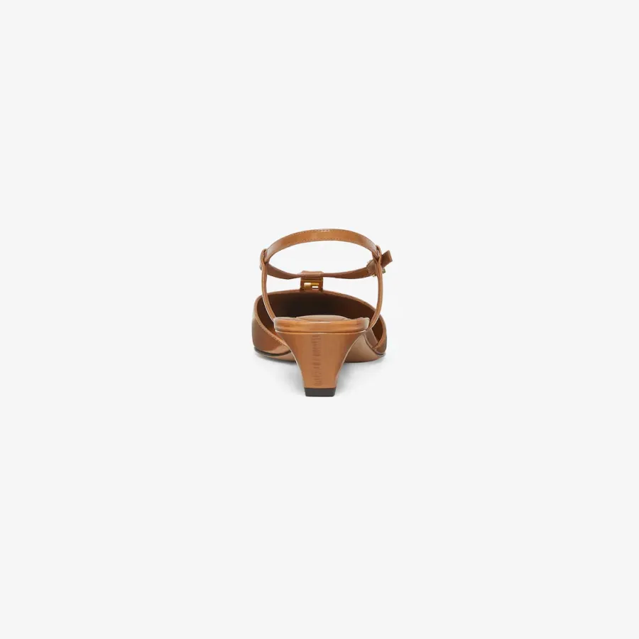 FENDI Beige eel skin low - heeled slingers