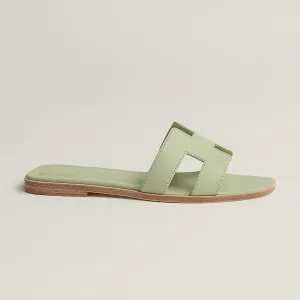 HERMES Oran Green Slippers