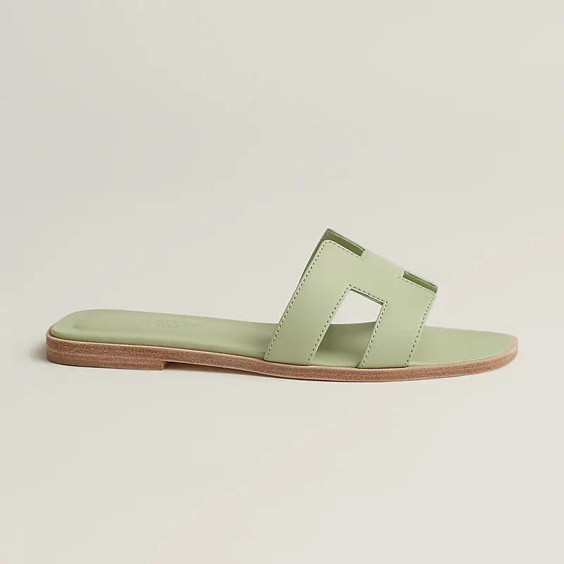 HERMES Oran Green Slippers