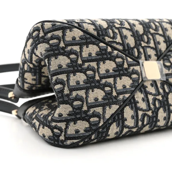 Dior Medium Key Bag Blue Oblique Canvas Gold Hardware - Image 4