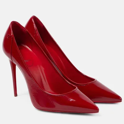 Christian Louboutin Patent leather heels Red pointed stiletto heel high shoes