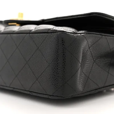 Chanel Double Flap Caviar Black Designer Handbags