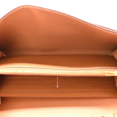 Hermès Constance Long Wallet To Go Brown Epsom Leather Gold Hardware