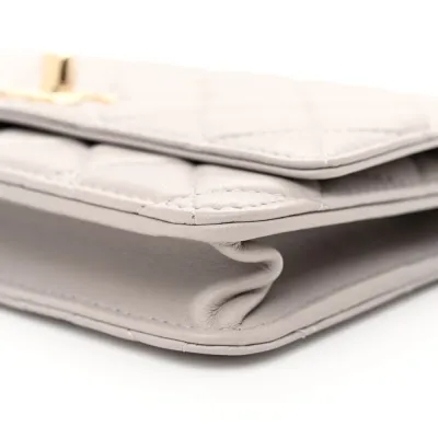 Trendy Chanel Wallet On Chain - Grey Lambskin